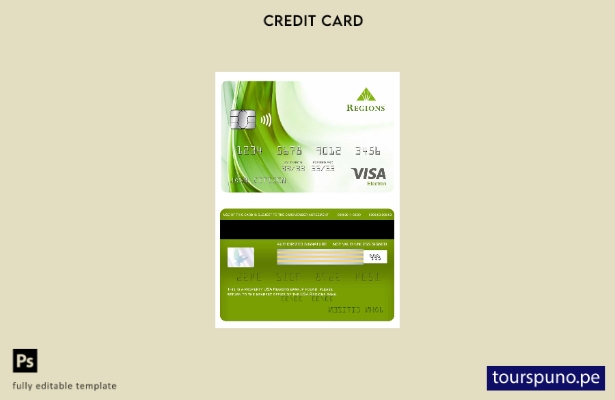 lista para imprimir plantilla de tarjeta electrónica visa bancaria de las region